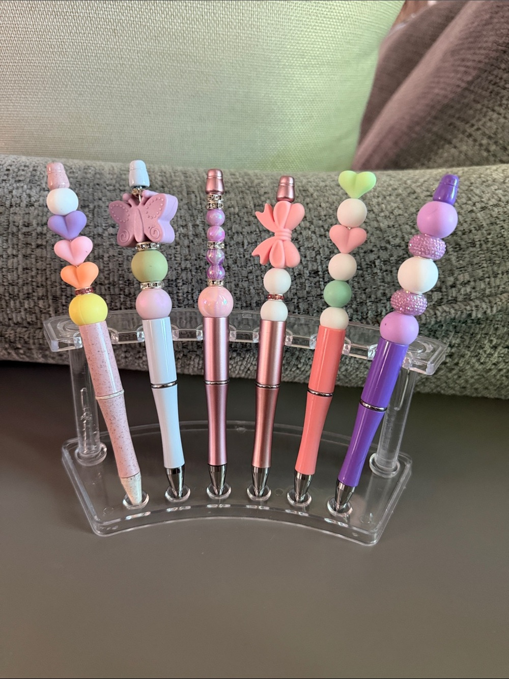 NWOT Set of 6 Pastel Beaded Charm Pens